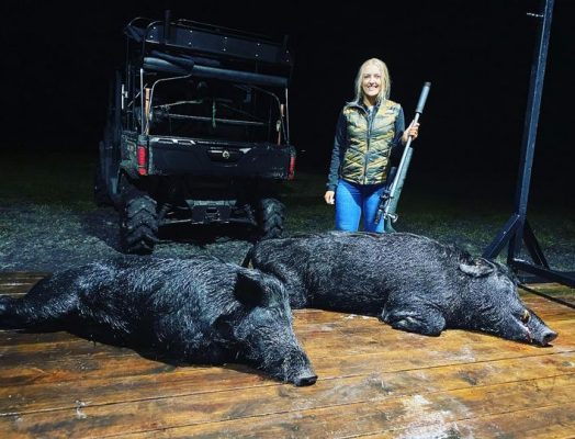 Jordan took two fantastic hogs this evening on her first eve...