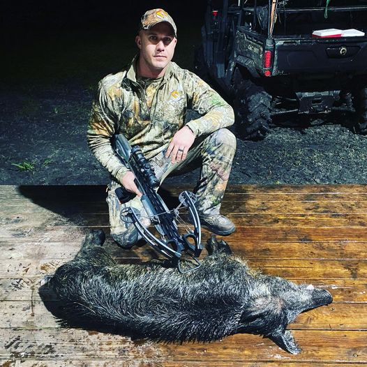 Lucas harvested a nice sow to break in his new crossbow!!