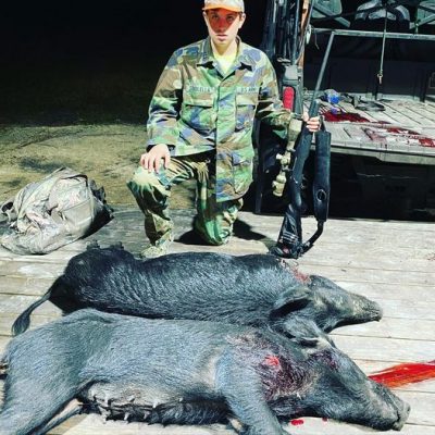Two nice sows taken by first time hunter Nick.
