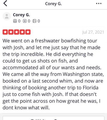 What a fantastic review for our Capt. Josh Padrick!!!  Give ...