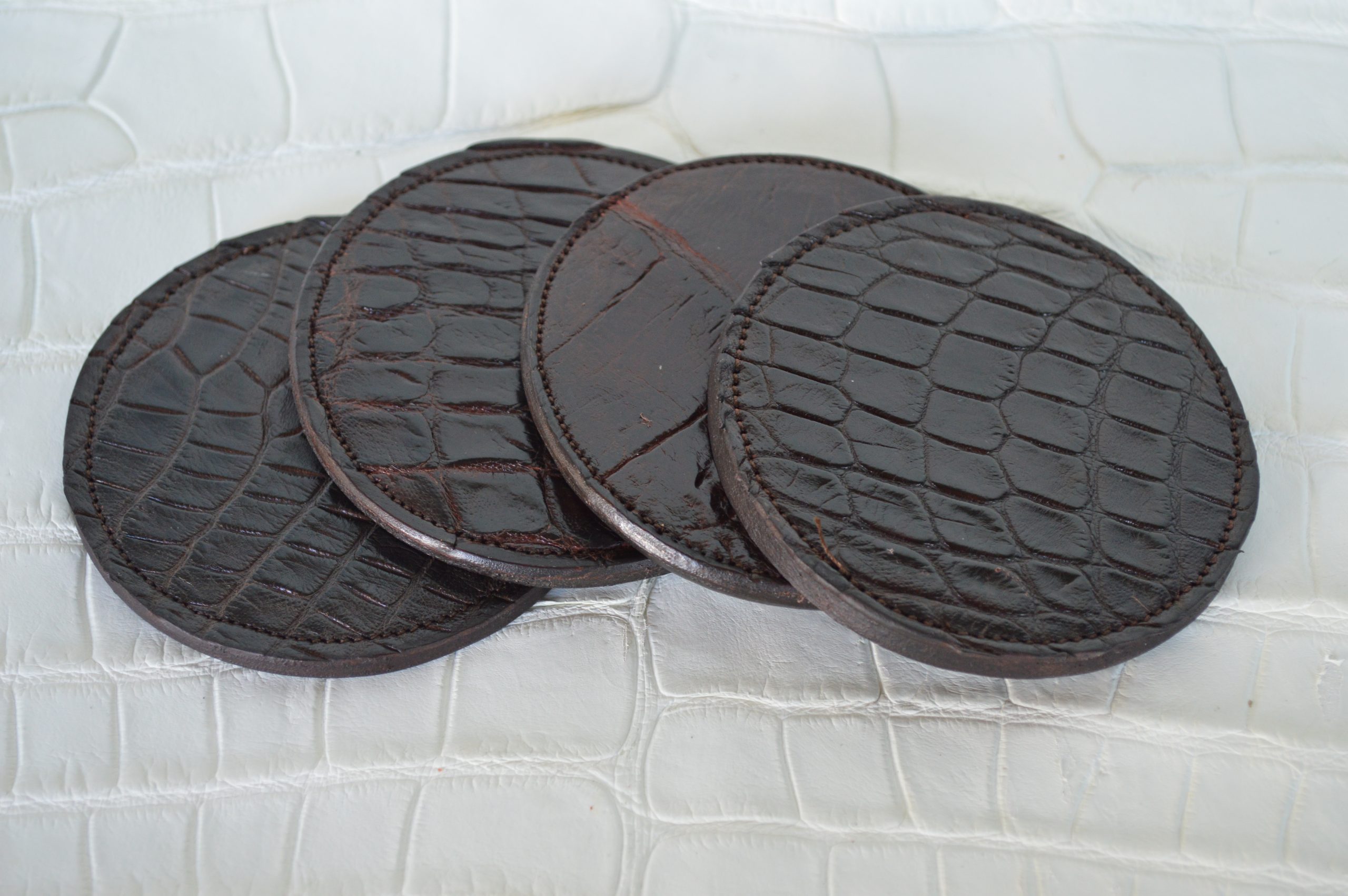 Genuine Alligator Leather Coaster Set of 4 - Image 6