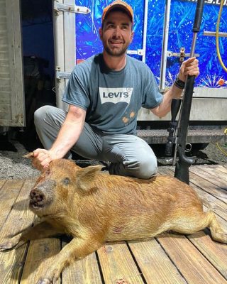 Steve with a nice meat hog.