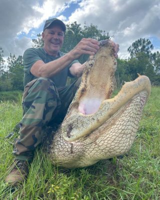 Eric from Texas, with a stud old Bull Gator. We covered almost 40 miles and look...