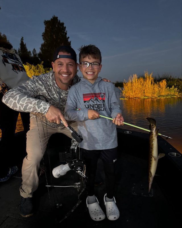 Capt Nick getting after it with this family on a fresh water Bowfishing trip.
