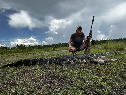 Brian surprised his wife Angela with the ultimate gift — an alligator hunt to ce...