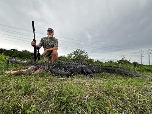 Congratulations to Justin on harvesting an impressive free-range alligator measu...
