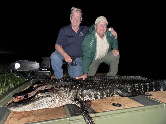 Stormy night? No problem. Capt. Nick put his clients on two solid 8-foot gators ...