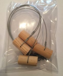 Wooden Pegs (4 per Pack) with 18" Stainless Cable Leader and Swi